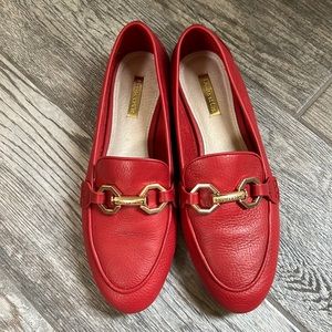 Louise et Cie Raspberry Leather Loafers